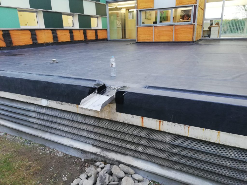 terraza con láminas de butilo